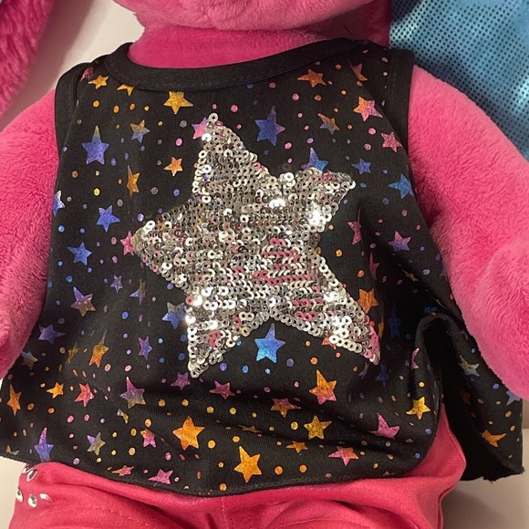 20" Build A Bear Honey Girl HG Risa Pink Rock Star Bunny Rabbit with clothes - Picture 3 of 6